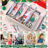 144 Pcs Christmas Stationery Party Favors Bulk For Students Xmas Gift Including Christmas Tree Santa Hat Sharpener Pencil Eraser With Card Bags For Stocking Stuffers Classroom Gift Exchange
