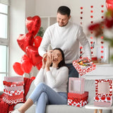 30 Pcs Valentine'S Day Treat Boxes With Window 9 X 9 X 2.5 Inch Valentine Cookies Boxes Candy Bakery Container For Valentine Favors Weddings Candy Sweet Crafts Party Favor Supplies