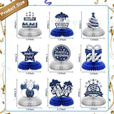 9 Pieces Happy Birthday Table Decorations For Men Blue Silver Birthday