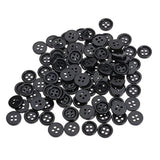 100Pcs Wholesale 10Mm Black Round Resin 4 Holes Clothes Sewing Buttons