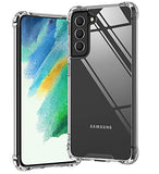Clear Case For Samsung Galaxy S21 Fe 5G Shockproof Bumper Protective Cell Phone Back Cover, Hybrid Design Hard Pc Back With Flexible Tpu Frame Crystal Clear
