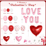167Pcs Valentines Day Balloons Garland Arch Kit, Pink Red White Confetti Heart Balloon For Women Girls Valentine'S Mother'S Day Wedding Bachelorette Engagement Anniversary Party Decorations