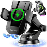 Wireless Car Charger Phone Holder - 15W Fast Charging, Dashboard, Windshield, Air Vent Mount For Iphone 11-16, Samsung Galaxy, Google Pixel