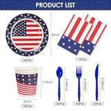 Patriotic Party Set (152-Piece): American Flag Tablecloth, Plates, Cups