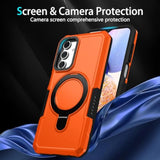 For Samsung Galaxy A16 5G Phone Case 2024 With Screen Protector, 360 Rotating Stand Heavy Protection Cover For Galaxy A 16 Phone, Orange