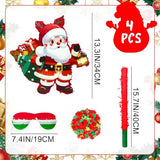 4 in 1 Christmas Santa Claus Piñata, Christmas Piñata Bundle Cute Santa Claus Piñata, Christmas Party Games Stick Blindfold etc Christmas Decorations for Christmas Party Decorations
