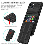 Premium iPhone 13 Wallet Case with Card Holder, Black - Protective Phone Case with Tempered Glass Screen Protector