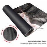 Extended Large Gaming Mouse Pad With Stitched Edges, Pink Black Gold Marble Desk Mat, Non-Slip Xl Computer Big Mouse Pad With Keyboard Pad For Work, Gamer, Office, Home - 35.4 X 15.7 In