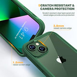 Rugged iPhone 13 Case with Touch Sensitive Screen Protector and Soft TPU Bumper for 6.1" iPhone 13 (Green and Clear)