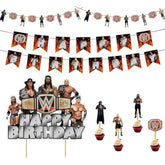 Wrestling Theme Birthday Party Supplies Wrestler Cake Toppers, Banners & Decor Set