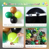 Video Game Theme Birthday Party Decorations,Green And Brown Balloon Garland Arch Kit,Green And Black Balloons With Game Controller Foil Balloon For Pixel Game Party Birthday Baby Shower Backdrop
