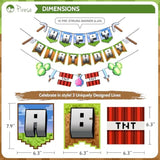 Pixel Gaming Birthday Decorations TNT, Sword Balloons & Party Supplies Kit