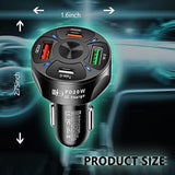 65W 4 Ports Car Fast Charging Charger Cigarette Lighter Adapter,With Qc 3.0 15W&Pd 20W&Type C Car Phone Charger For Iphone 14 13 12 Pro Max X Xs,S22 S21,Ipad & Laptop (Black)