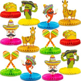 12Pcs Fiesta Mexican Party Table Decoration Centerpiece - 8β Paper 5 Cinco De Mayo Party Table Decoration Honeycomb For Fiesta Mexican Themed Taco Party Birthday Day Of The Dead Decor Supplies