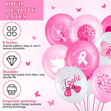 45 Pcs Breast Cancer Awareness Balloon Bundle for Women, 12 Inch