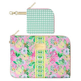 Lilly Pulitzer Padded Tech Sleeve with Small Zip Pouch for Accessories, Cute Laptop Case for Women, Tablet Bag or 13 Inch Laptop Sleeve, Via Amore Spritzer