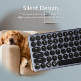 B3 Pro 75% Ultra-Slim Wireless Keyboard, 2.4Ghz, Bluetooth 5.2 / Wired Usb Connection, Lightweight Design, Portable Silent White Bluetooth Keyboard For Mac Windows Linux Tablet Phone