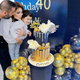 65pcs Navy Blue Gold 12in Balloons for Wedding Anniversary Birthday Parties