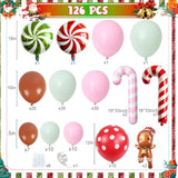 126-Piece Gingerbread Balloon Arch Kit for Christmas and New Year Party Decor