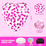 Hot Pink Heart Confetti Balloons 30 Pcs, 12 Inch Clear Heart Latex Balloon With Heart Confetti Inside For Wedding Anniversary Birthday Party Valentine Baby Shower Bridal Shower Decorations Supplies