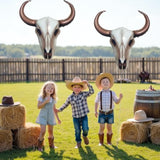 2Pcs Western Long Horn Cow Balloons – Cowboy Longhorn Foil Balloons for Cowgirl Party, Ranch Birthday, Last Rodeo Bachelorette, Halloween, and Wild West Baby Shower Decorations (25.6" x 31.5")