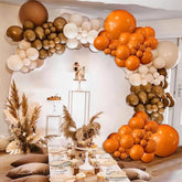 Fall Balloon Garland Arch Kit 124Pcs Orange Sand White Balloons Thanksgiving Party