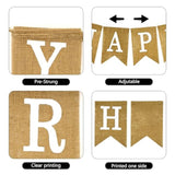 Happy Birthday Banner Pre-Strung Burlap Birthdays Banners For Birthday Party Outdoor Or Indoor Decoration, Rustic