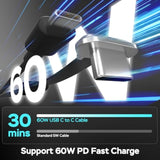 Usb C To Usb C Cable, 10Ft 60W Right Angle Type C Charger Fast Charging, Flat Usb C Charging Cable Compatible With Steam Deck, Rog Ally, Samsung S23/S22/S21, Iphone 16/15 Pro/Pro Max, Macbook Etc.