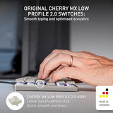 Kc 500 Mx Lp Mechanical Low Profile Keyboard | Slim Design | White Lighting | Pbt Key Caps New Mx Lp 2.0 Switches (Gray, Tkl)