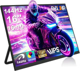 16" Portable Monitor, 165Hz (Support 144Hz),100% Srgb, 16:10 1200P Fhd Ips Hdr Gaming Monitor, Ultra-Slim Travel Monitor With Speakers, External Second Screen For Laptop, Ps,Mac, Xbox,Switch
