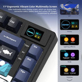 Sk80 75% Keyboard With Color Multimedia Display Mechanical Gaming Keyboard Creamy Sound, Wired Hot Swappable Gasket Mount Rgb Custom Key Board, Pre-Lubed Stabilizer For Mac/Win, Black Kanagawa
