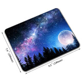 Beautiful Galaxy Nebula Mouse Pad, Full Moon In Night Forest Mouse Pad For Design, Anti-Slip Rubber Base Wireless Mouse Pads For Laptop