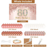 Happy 80Th Birthday Banner Backdrop Decorations With Confetti Balloon