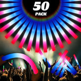 50Packs 3 Colors Foam Glow Sticks Red White Blue, Patriotic Events Parades, Party Decorations, Light Up Glow In Dark Bulk Supplies For Party,Wedding,4Th Of July,Campaign Night