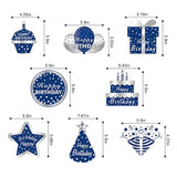 16PCS Blue Silver Hanging Birthday Swirls for Men Boys Party Ceiling Décor