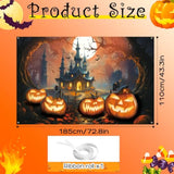 Halloween Banner Large Fabric Photo Booth Pumpkin Castle Moon Backdrop Party Decor