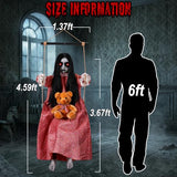 Animated Hanging Swinging Girl Halloween Animatronics Decorations Outdoor