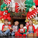 Christmas Balloon Garland Arch Kit Pinwheel Star Cane Foil Balloons
