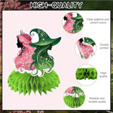 Witch Theme Party Decorations, 8Pcs Pink And Green Party Honeycomb Centerpieces, Witch Table Centerpieces Party Supplies, Movie Birthday Party Decorations For Kids
