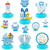 Blue Baby Shower Party Centerpieces For Boys, 12Pcs It'S A Boy Baby Sh