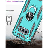 For Galaxy S10E Case With Screen Protector, Grade Shockproof Heavy Duty Protective Phone Cover Pass 16Ft Drop Test With Magnetic Kickstand Car Mount Holder Turquoise