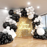 Black And White Balloon Arch Kit, 140Pcs Black And White Durable Latex Balloons 18 12 10 5 Inch Different Size Balloons For Birthday Anniversary Wedding Engagement Graduation Party Decorations