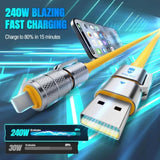 4-In-1 Multi Usb C Charging Cable Cord Fast Charge 240W, Usb A/C To Usb C/L, Chubby Cable C Compatible With Iphone Ipad Samsung Macbook Tablets All Devices, Camping & Travel Essentials (1Pack, 5Ft)