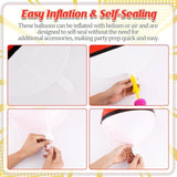 12 Pack 18 Inch Red & White Cartoon Themed Foil Balloons - Happy Birthday Balloon Set For Vibrant Kids' Party Decorations, Durable & Reusable Foil Mylar Balloons, Perfect For Birthday Supplies