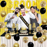 Bachelor Party Decorations For Men, Groom To Be Sash Balloons, Black A