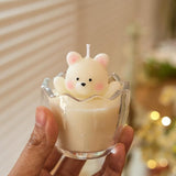 Egg Shaped Glass Scented Candle Funny Fragrance Candle For Birthday The Broken Shell (Little Bear)