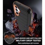 Samsung Galaxy A15 5G Heavy Duty Shockproof Phone Case with Belt Clip Holster, Built-in Screen Protector, Military Grade Durable Drop Protection Kickstand for Samsung Galaxy A15 5G (Black/Orange)