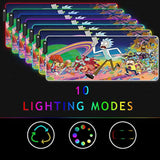 Rgb Gaming Mouse Pad Xxl (800X300Mm) - Non-Slip Rubber Base, Smooth Surface, 10 Led Modes, Micro-Usb | Computer Carpet Desk Mat For Pc, Laptop, Gaming Accessories