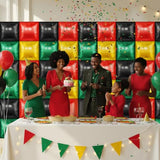 50 Pcs Kwanzaa Decorations 19'' Double Sided Square Foil Balloons