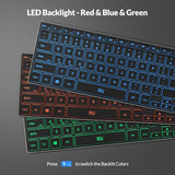 Wireless Keyboard,Bluetooth Keyboard(2.4G+Bt5.0),Rgb Backlit,Rechargeable With Aluminum Alloy Case For Tablet,Surface,Pc,Laptop With Windows (X9-Windows)